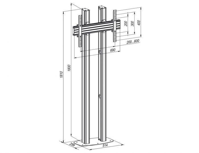 Стійка з профілю мобільна KSL FSP642T