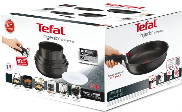 Набір посуду Tefal Ingenio Authentic, 6 предметів, алюміній