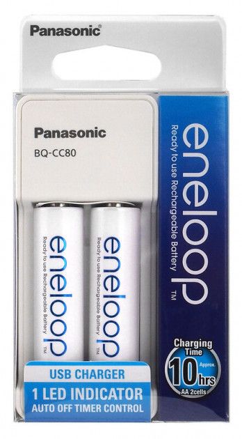 Зарядний пристрій Compact Charger USB+ Eneloop 2AA 1900 mAh NI-MH