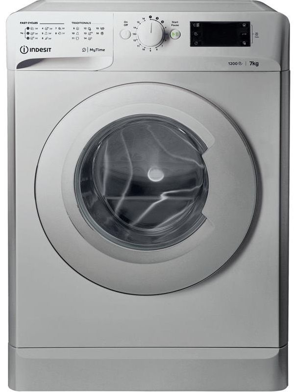 Пральна машина з фронт. завант. Indesit OMTWE71252SEU, 7кг, 1200, A+++, 54см, Дисплей, Сріблястий