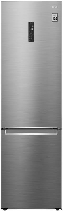 Холодильник з нижн. мороз. камерою LG GW-B509SMUM, 203х68х60см, 2 дв., Холод.відд. - 277л, Мороз. відд. - 107л, A++, NF, Інв., Зона свіжості, Зовніішн. диспл., Сірий