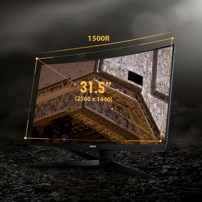 Монітор LCD 31.5" Asus TUF Gaming VG32VQ1BR 2xHDMI, DP, MM, VA, 2560x1440, CURVED, 165Hz, 1ms, 90%DCI-P3, FreeSync, HDR10