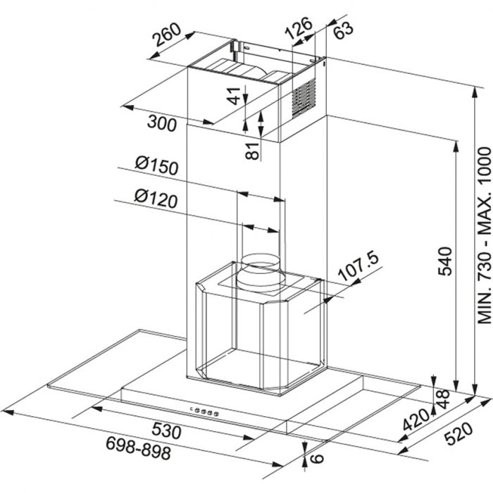 Витяжка Franke Glass Linear FGL 9115 BK/XS / 325.0541.094/ електронне упр/685 м3/г/3 швидкості/90 см/нержав.сталь/скло