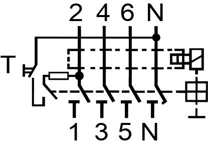 Реле диференційне ETI (ПЗВ) 4р EFI-P4 40/0,3 тип AC (10kA)