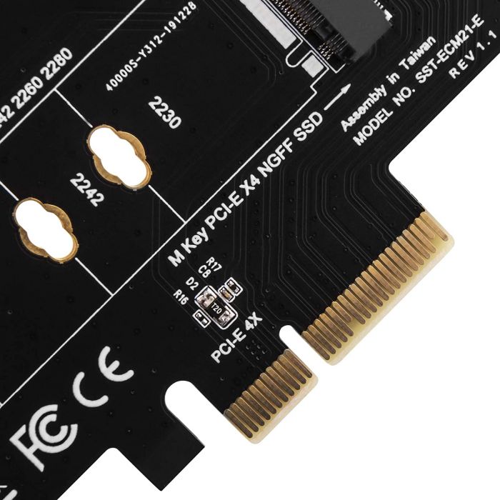 Плата-адаптер SST-ECM21-E PCIe x4 для SSD m.2 NVMe 2230, 2242, 2260, 2280