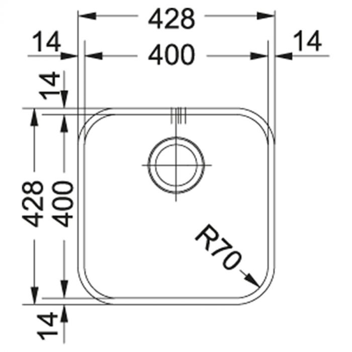 Кухонна мийка Franke SVX SVX 110-40/122.0039.092/квадратна/43 х 43/ нержав полірована