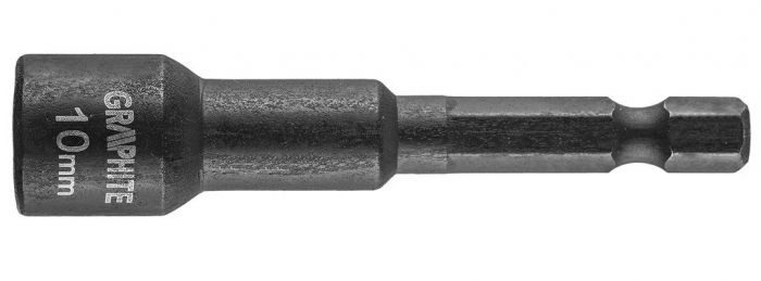 Головка торцева GRAPHITE, ударна з магнітом, 1/4", 10х65 мм, сталь S2