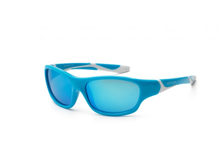 Дитячі сонцезахисні окуляри Koolsun бірюзово-білі серії Sport (Розмір: 3+)