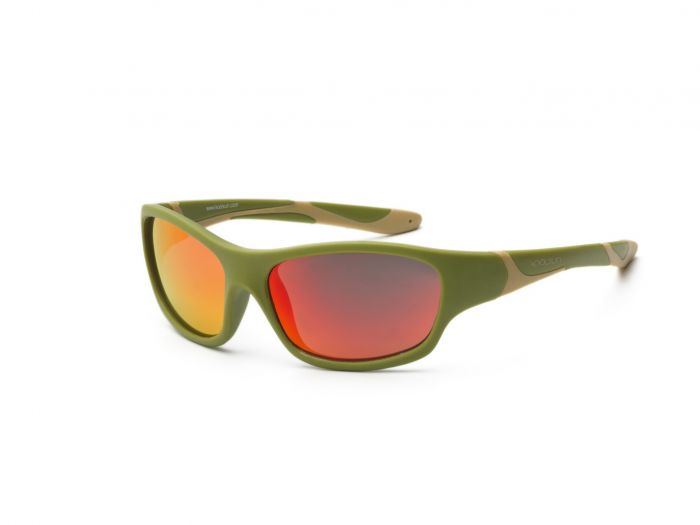 Дитячі сонцезахисні окуляри Koolsun кольору хакі серії Sport (Розмір: 6+)