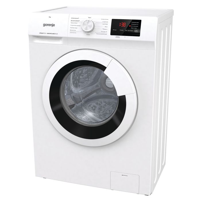 Пральна машина з фронт. загр. Gorenje WHE60SFS, 6кг, 1000, A+++, Пара, глибина 46см, Дисплей, Білий