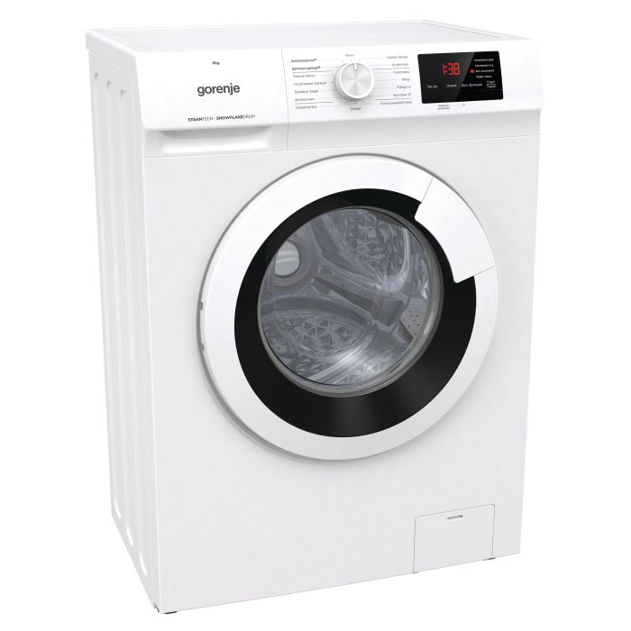 Пральна машина з фронт. загр. Gorenje WHE60SFS, 6кг, 1000, A+++, Пара, глибина 46см, Дисплей, Білий