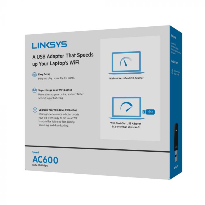 WiFi-адаптер LINKSYS WUSB6100M AC600, USB 2.0