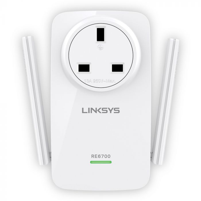 Розширювач WiFi-покриття LINKSYS RE6700 AC1200, 1xGE LAN, 1x3.5mm аудіо, 2x зовнішн. ант.