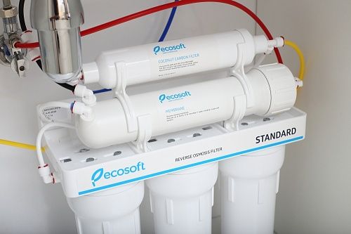 Фільтр зворотного осмосу Ecosoft Standard 5-50 (1 вугіль.картрідж, простий кран, 50 галл /добу)