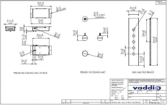 мікрофон стельовий Vaddio CeilingMIC білий