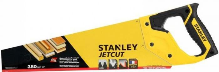 Ножівка по дереву Stanley "Jet-Cut Fine", універсальна, 11TPI, загартовані зуби, 380мм