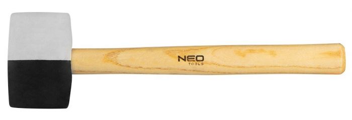 Киянка гумова NEO, чорно-біла, діаметр обуха 58мм, 450г, рукоятка дерев'яна