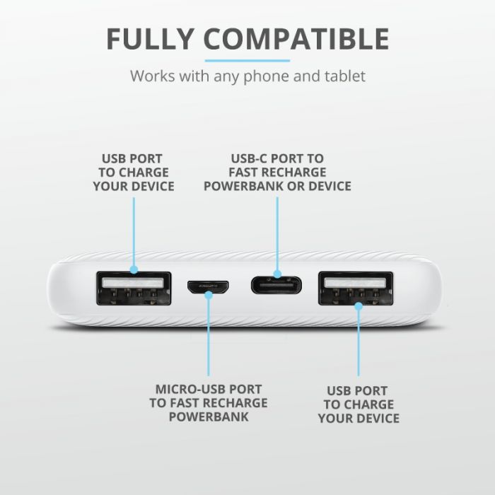 Портативний зарядний пристрій Trust Primo 10000 mAh White