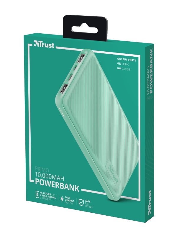 Портативний зарядний пристрій Power Bank Trust Primo 10000 mAh Mint