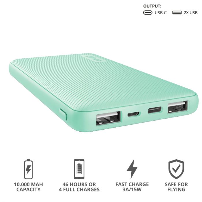 Портативний зарядний пристрій Power Bank Trust Primo 10000 mAh Mint