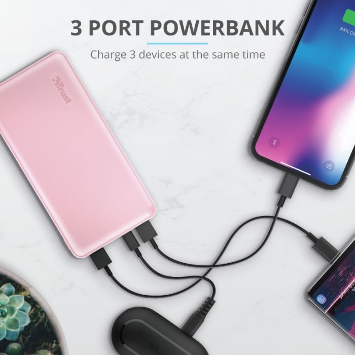 Портативний зарядний пристрій Trust Primo 15000 mAh Pink