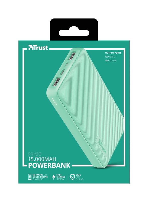 Портативний зарядний пристрій Power Bank Trust Primo 15000 mAh Mint