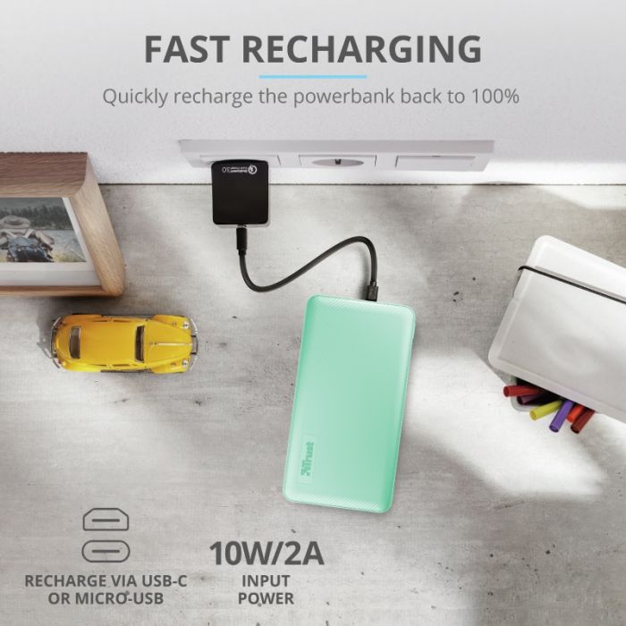 Портативний зарядний пристрій Power Bank Trust Primo 15000 mAh Mint