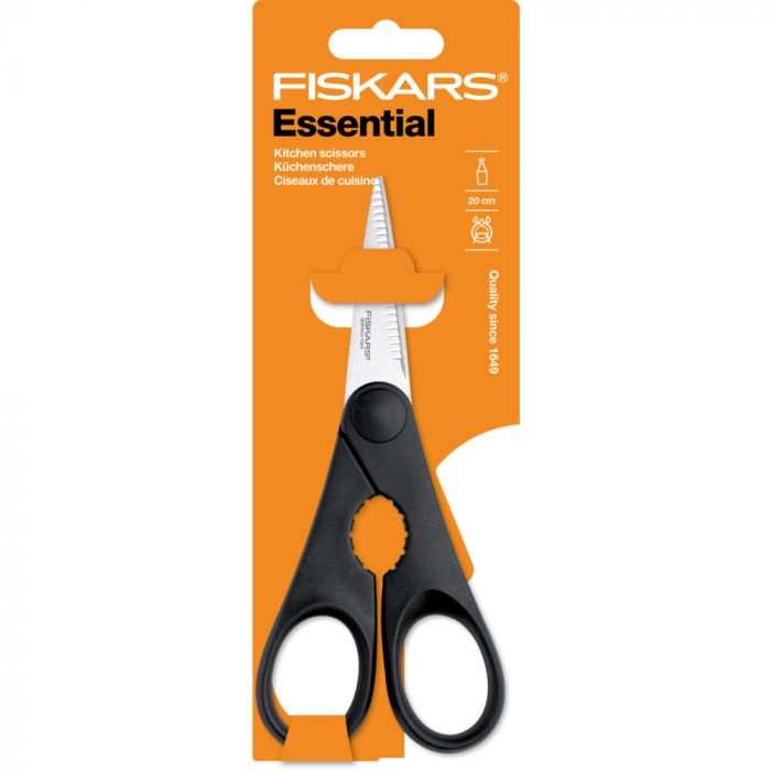 Ножиці кухонні Fiskars Essential з відкривачкою для пляшок