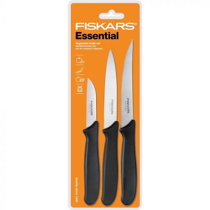 Набір ножів для чистки Fiskars Essential, 3 шт