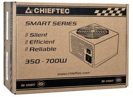 Блок живлення CHIEFTEC Smart (550W), ATX v2.3, 200-240V, >85%, 120мм, 1xMB 24pin(20+4), 1xCPU 8pin(4+4), 2xMolex, 4xSATA, 2xPCIe 8pin(6+2), CE, CB, TUV, RoHS, Retail