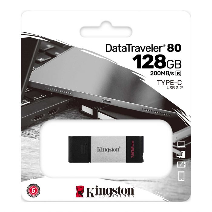 Накопичувач Kingston  128GB USB-C 3.2 Gen 1 DT80