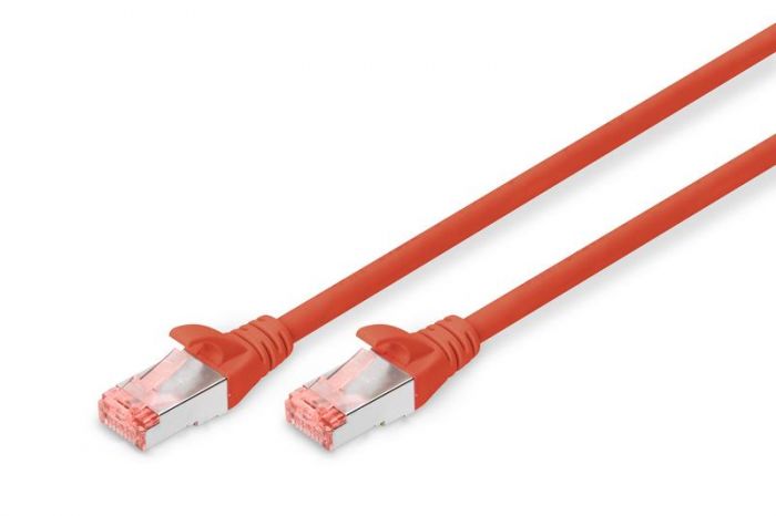 Патч-корд DIGITUS CAT 6 S-FTP, 0.5м, AWG 27/7, LSZH, червоний