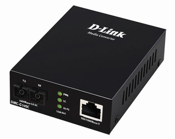 Медiаконвертер D-Link DMC-G10SC 1xGE, 1x1000BaseLX, SM, 10км, SC
