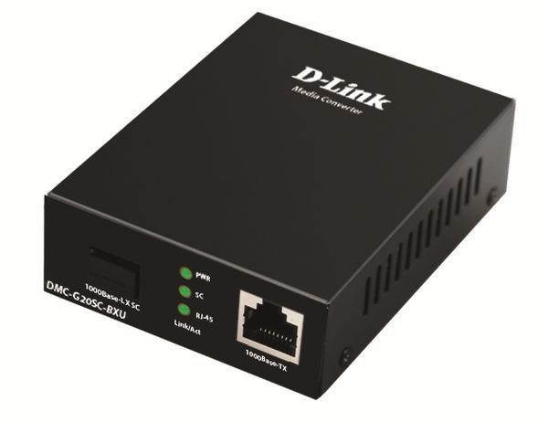 Медiаконвертер D-Link DMC-G20SC-BXU 1xGE, 1x1000BaseLX, SM, 20км, WDM, SC