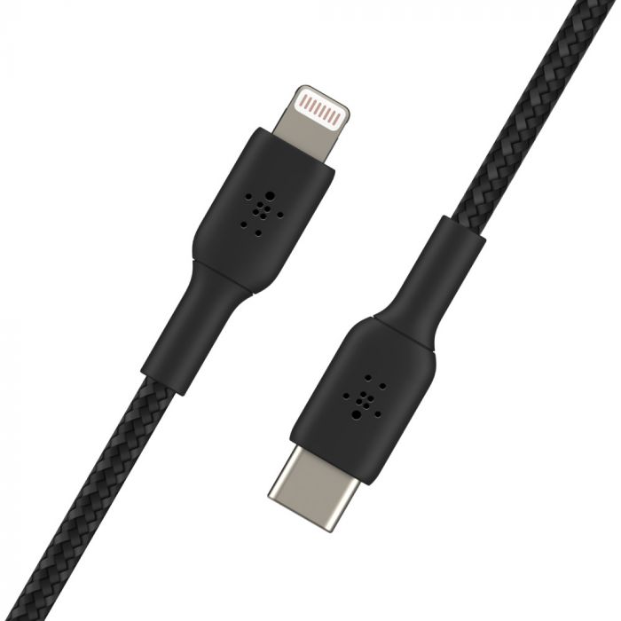 Кабель Belkin USB-С - Lightning, BRAIDED, 2m, black