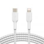 Кабель Belkin USB-С - Lightning, BRAIDED, 2m, white