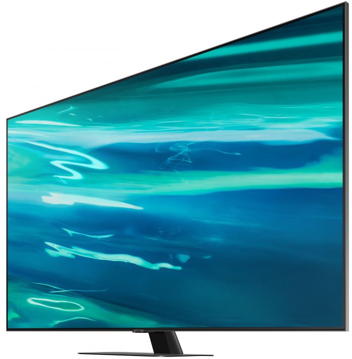 Телевiзор 75" QLED 4K Samsung QE75Q80AAUXUA Smart, Tizen, Gray
