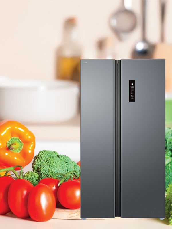 Холодильник SBS TCL RP505SXF0, 177х92х63см, 2 дв., Х- 324л, М- 181л, A+, NF, Нерж