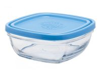 Миска квадратна Lys Carre з синьою кришкою 610 мл (14 см) Миска квадратна Lys Carre з синьою кришкою 610 мл (14 см)