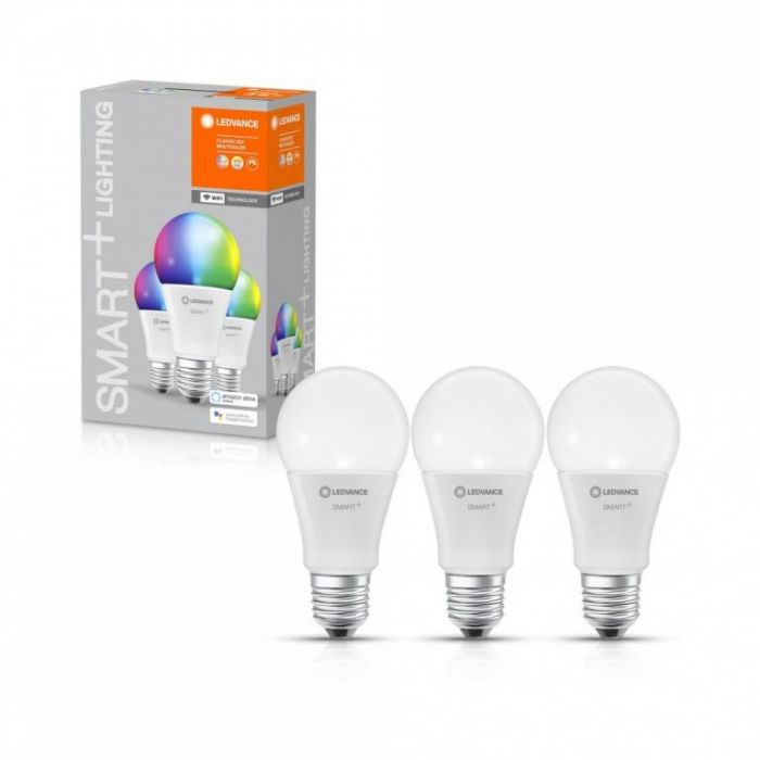 Набір ламп світлодіодних 3шт LEDVANCE SMART+ Classic A 60 E27 MULTICOLOR 9W (806Lm) 2700-6500K WiFi дім-их