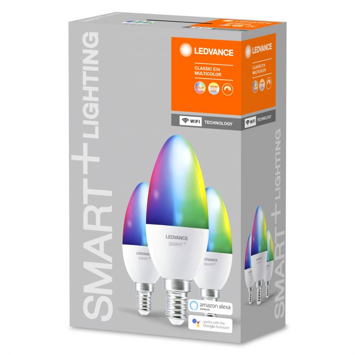 Набір ламп світлодіодних 3шт LEDVANCE SMART+ Candle B 40 E14 MULTICOLOR 4,9W (470Lm) 2700-6500K + RGB WiFi дім-их