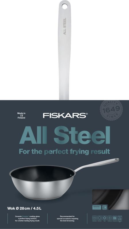 Сковорода ВОК Fiskars All Steel 28 см/4,5 л