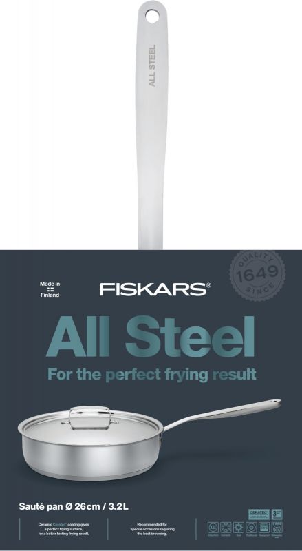 Сотейник з кришкою Fiskars All Steel 26см/3,2л