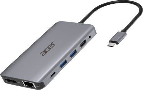 Док-станція Acer 12in1 Type C dongle: 2xUSB3.2, 2xUSB2.0, 1xSD/TF, 2xHDMI, 1xPD, 1xDP, 1xRJ45, 1x3.5 Audio