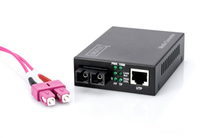 Медіа конвертор DIGITUS Fast Ethernet, RJ45 / MM SC, 1310 m, 2km