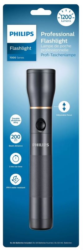 Ліхтар Philips Ручний SFL7002T, IPX4, 1200 люмен, до 200 метрів,  6хАА