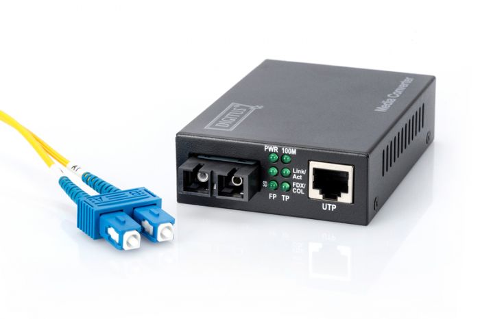 Медіа конвертор DIGITUS Fast Ethernet, RJ45 / SM SC, 1310 m, 20km