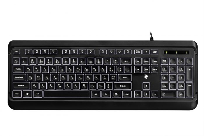 Клавіатура 2E KS120 White backlight USB Black