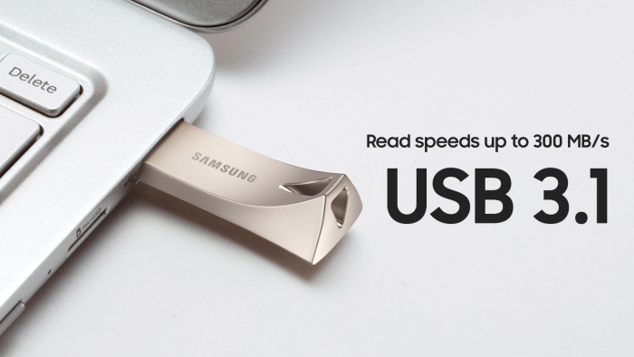 Накопичувач Samsung 128GB USB 3.1 Type-A Bar Plus Сірий