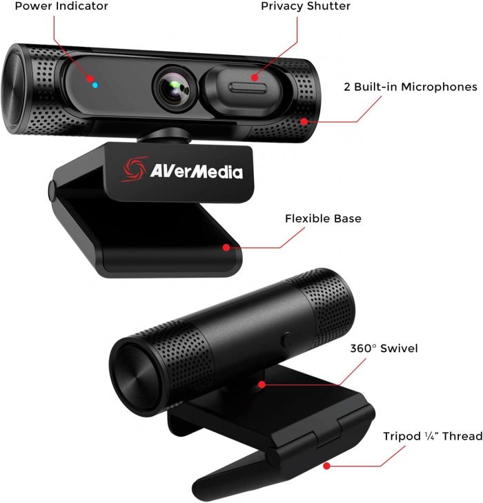Веб-камера AVerMedia Live Streamer CAM PW315 Full HD Black